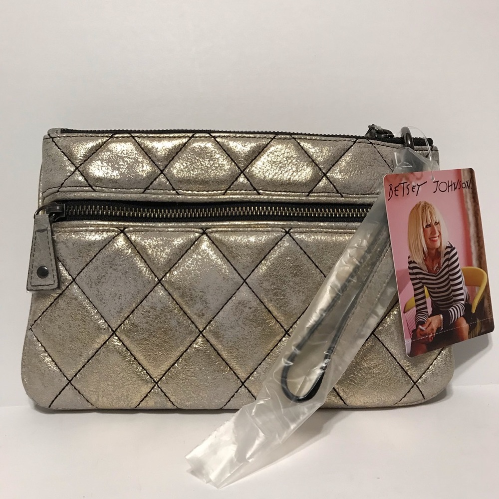 Betsey Johnson Glam Wristlet Gold
